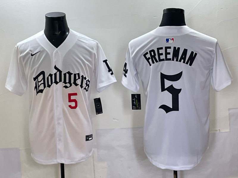 Men Los Angeles Dodgers #5 Freeman white Nike 2025 MLB jersey 003